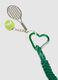 Green Heart-Shaped Keychain with Tennis Racket_1