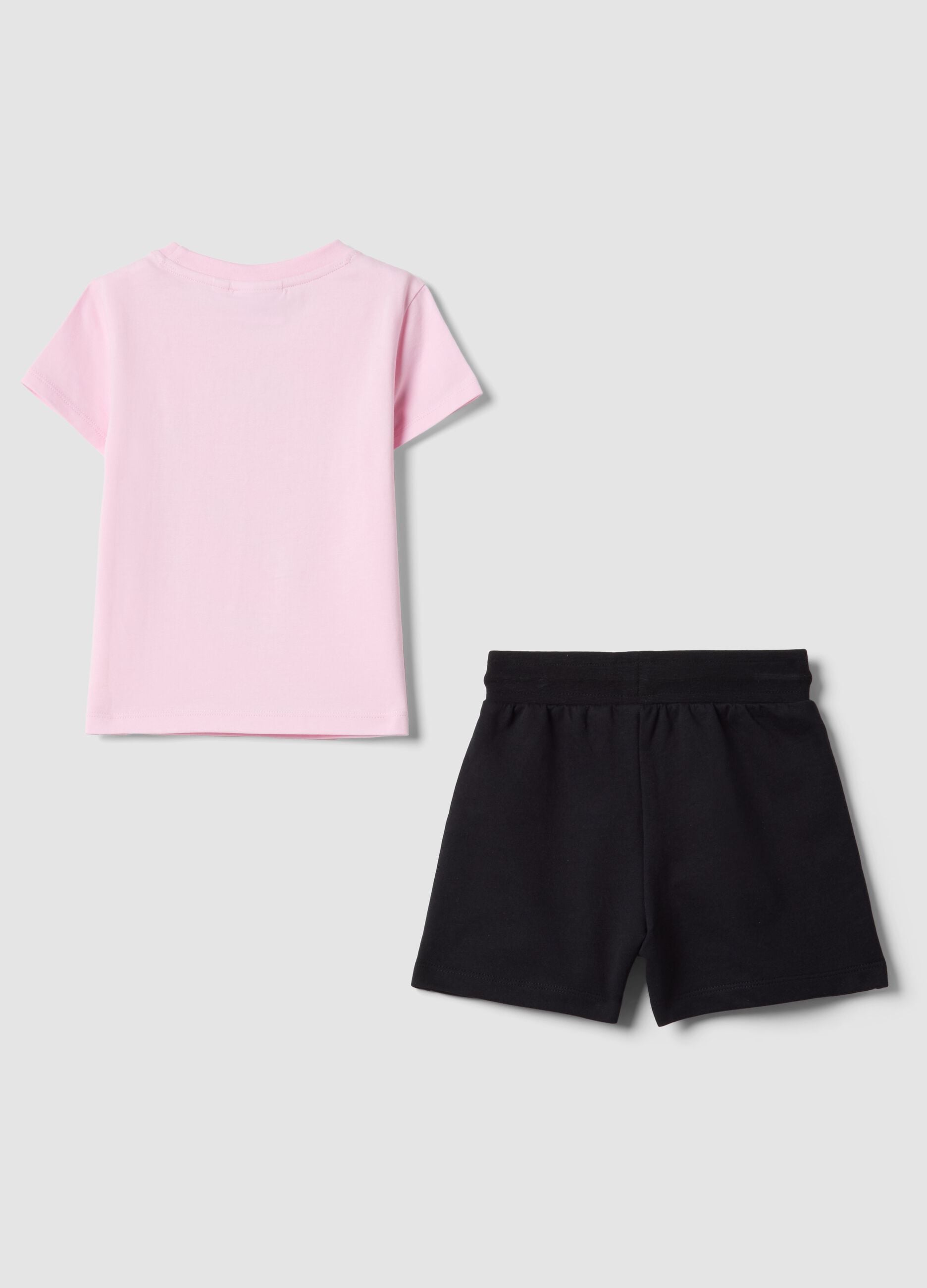 Girls' multicolour stretch cotton set with Peach print