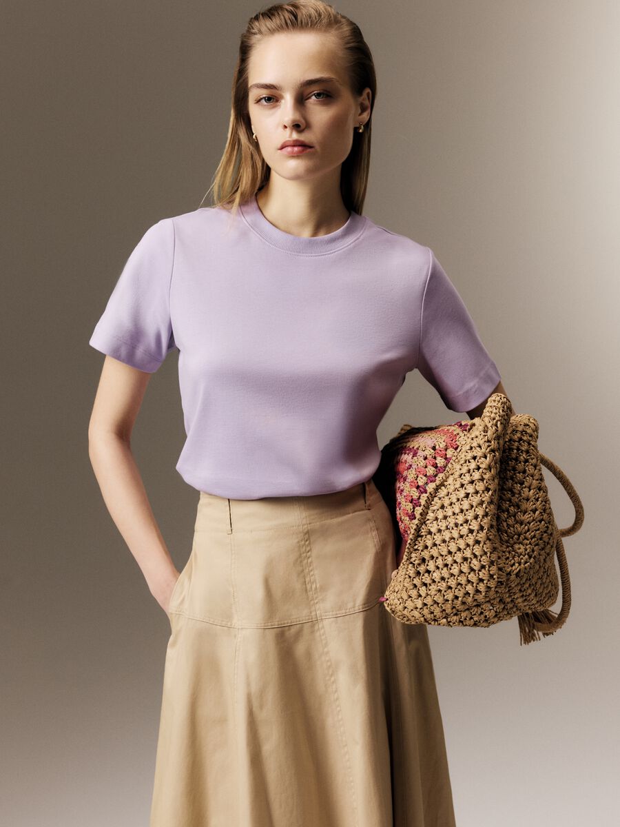 T-shirt The Iconic Tee viola in puro cotone relaxed fit_0