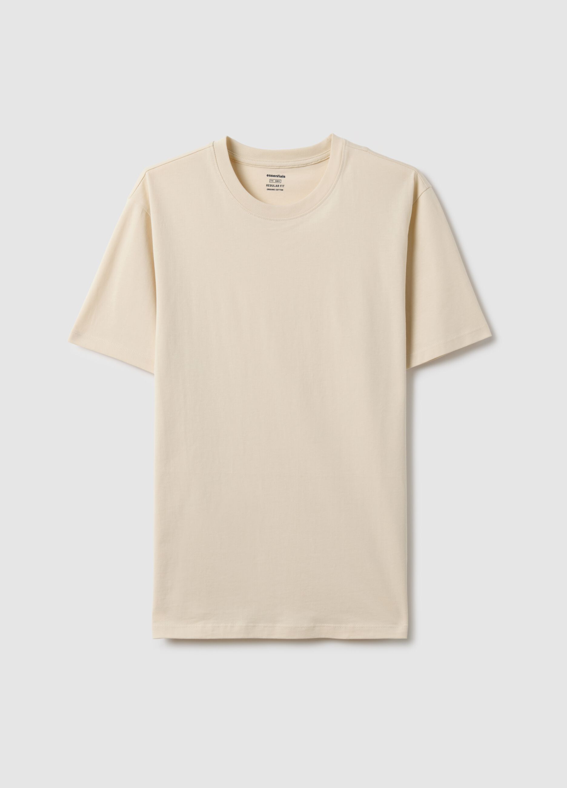 Beige pure cotton T-shirt regular fit