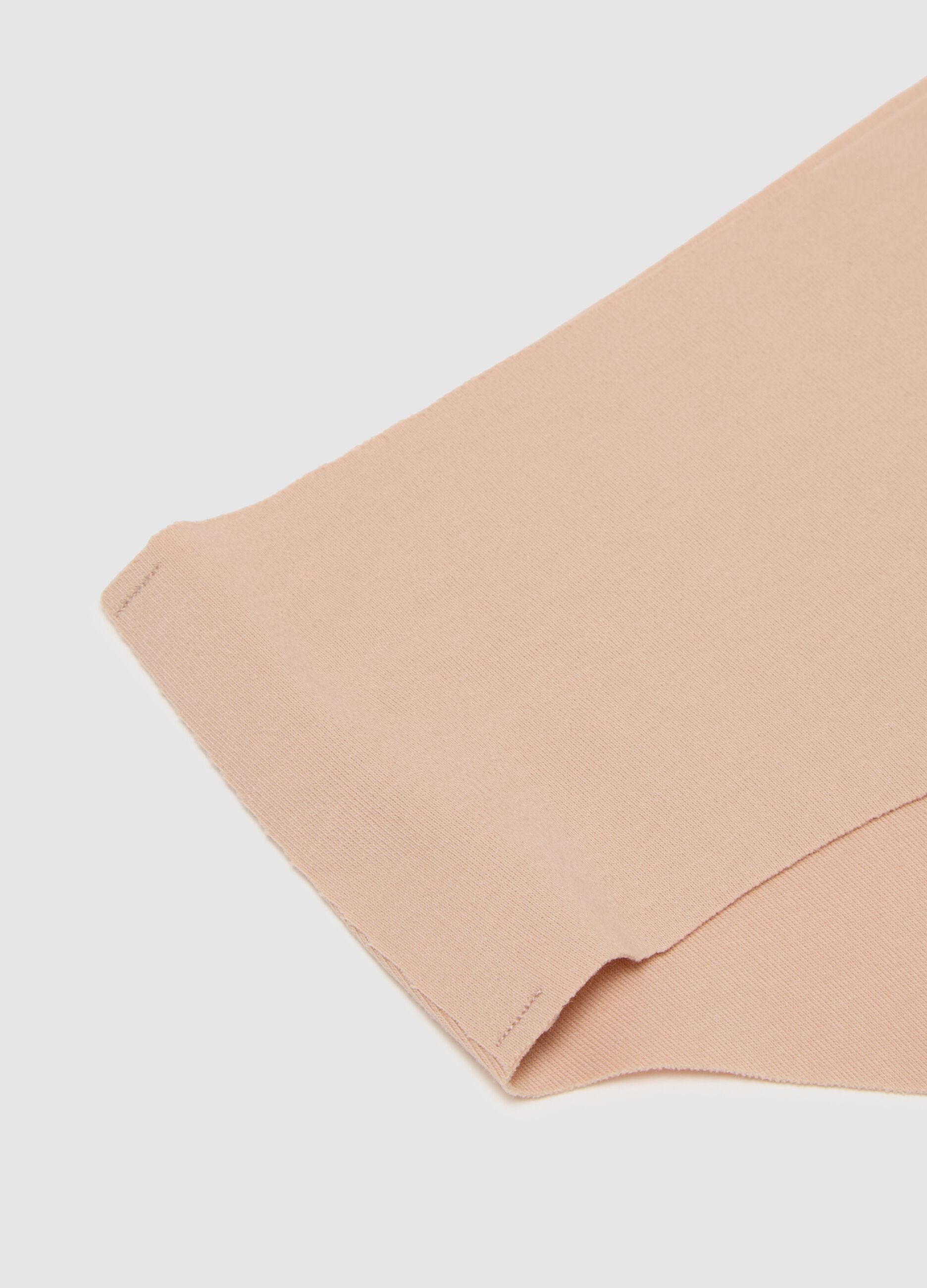 Beige regular fit stretch cotton briefs