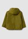 Green kids&rsquo; rain jacket with hood and zip_1