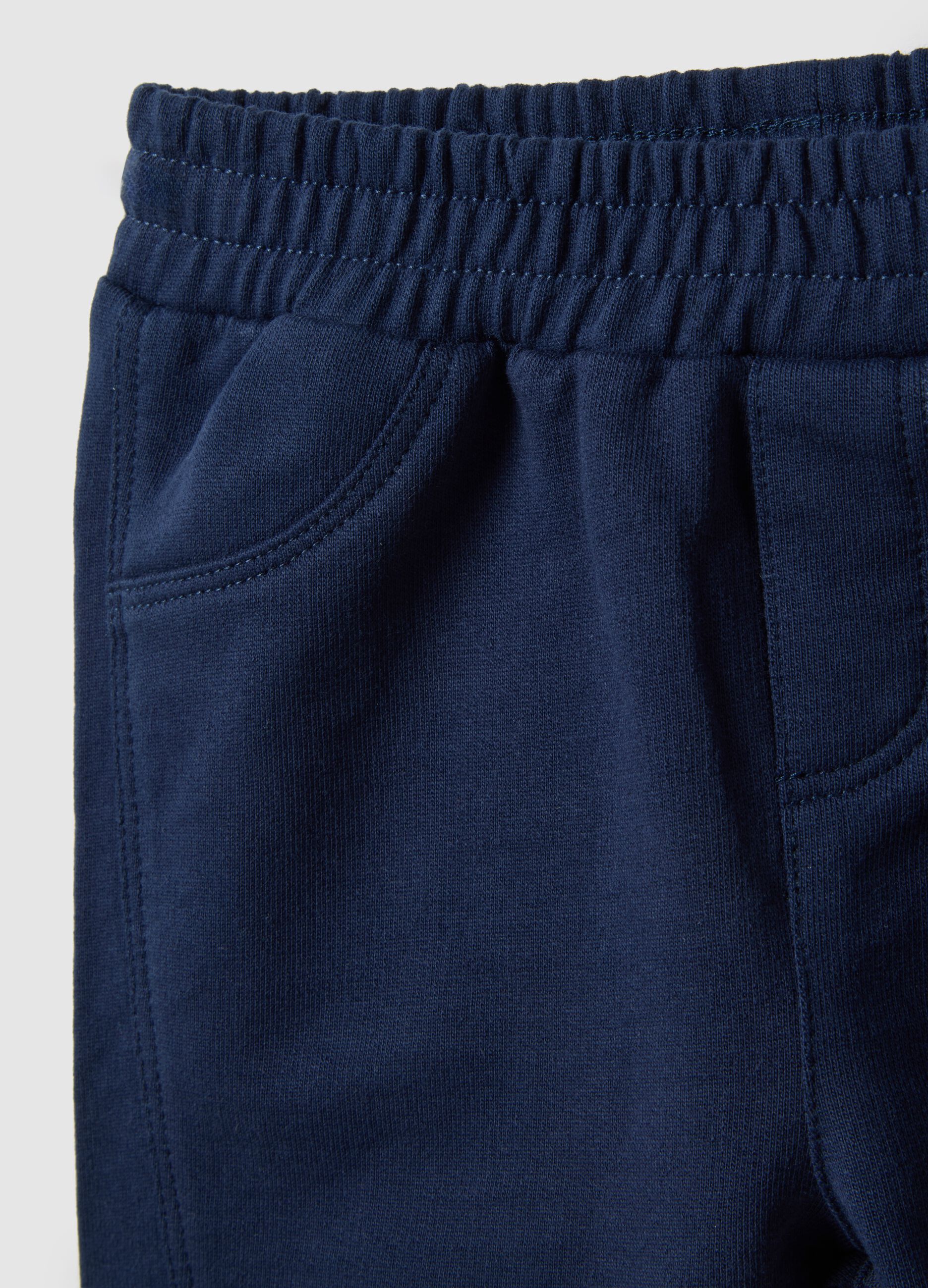 Baby's pure cotton blue trousers in regular fit