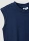 Blue pure cotton regular fit boys' tank top with pocket_3