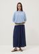 Wide blue pure-viscose trousers with elasticated waist, regular fit_0
