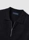Short-sleeved pure cotton black polo regular fit with zip_5