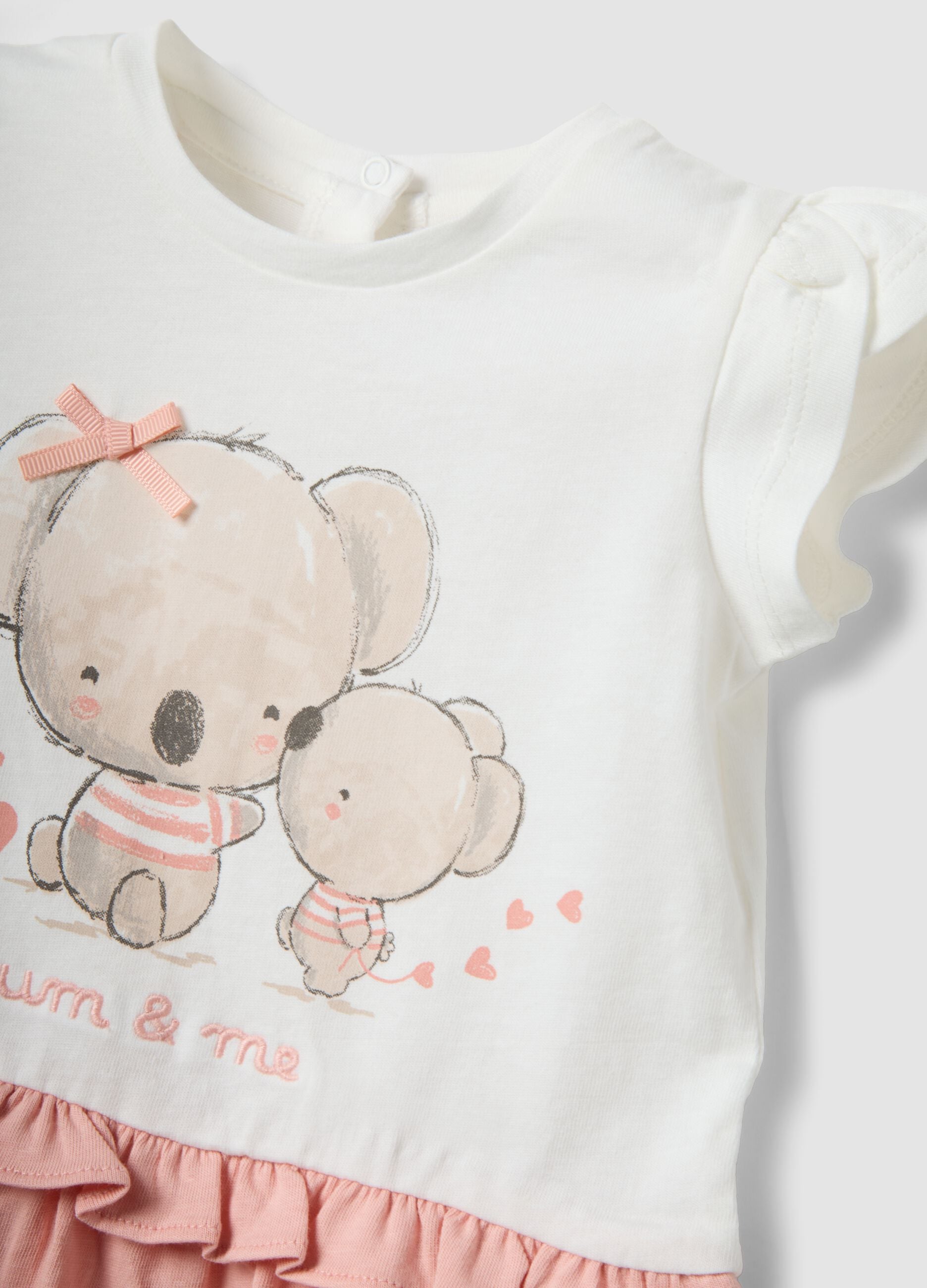 Multicolour pure cotton baby romper with designs