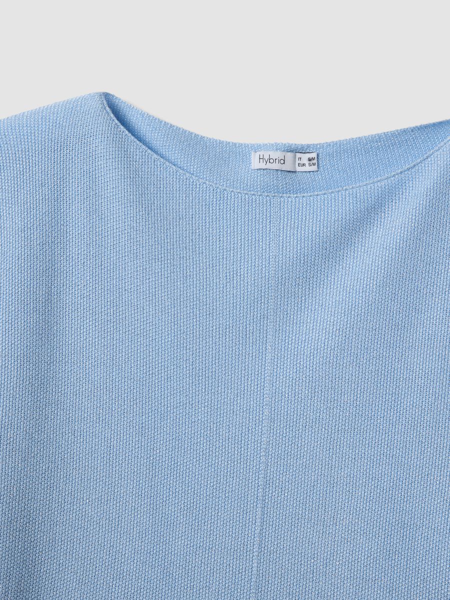 Light blue viscose-blend regular-fit T-shirt_5