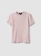 T-shirt girocollo in cotone elasticizzato rosa slim fit_4