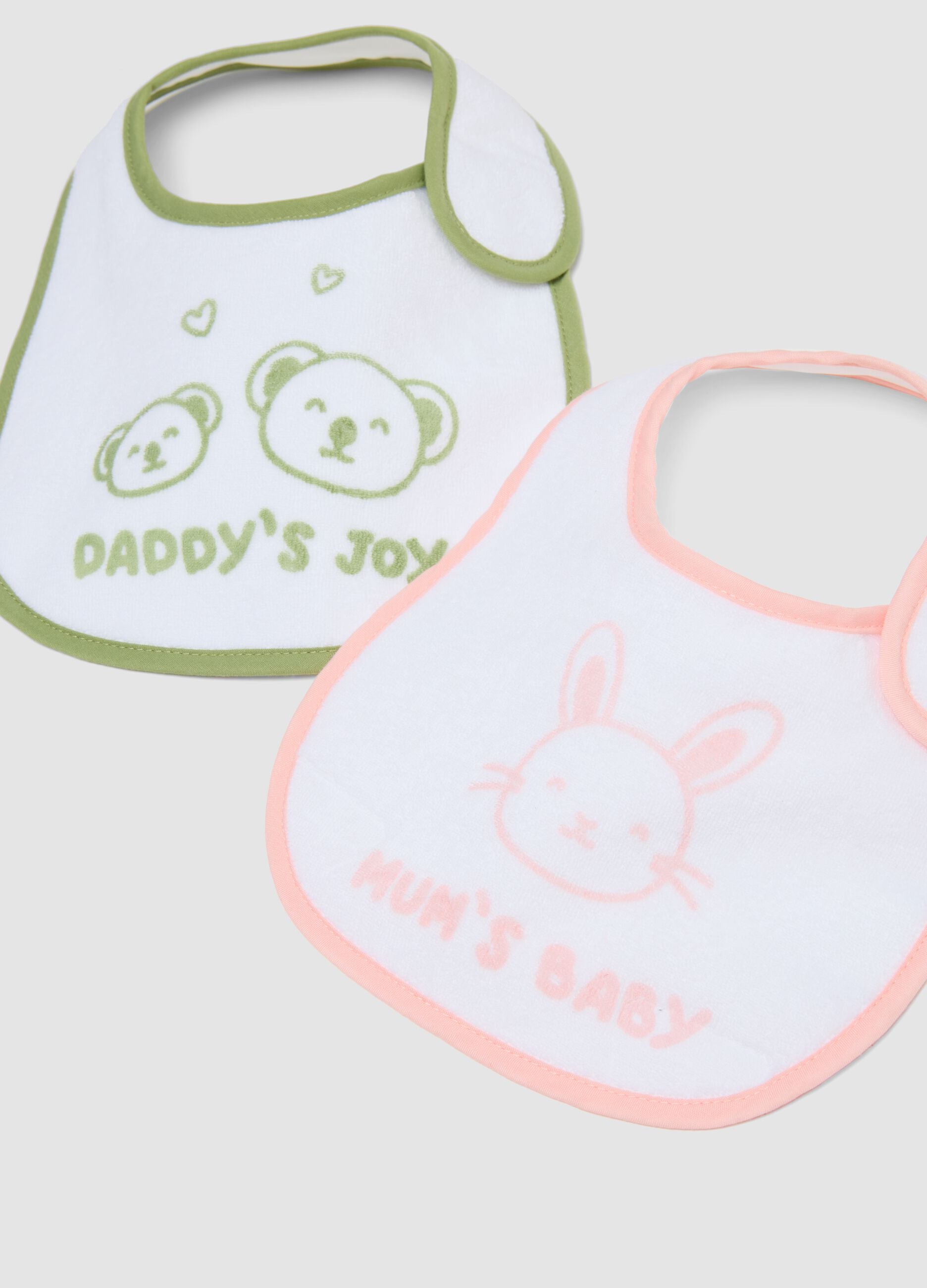 Pack of four multicolour baby bibs in organic cotton blend