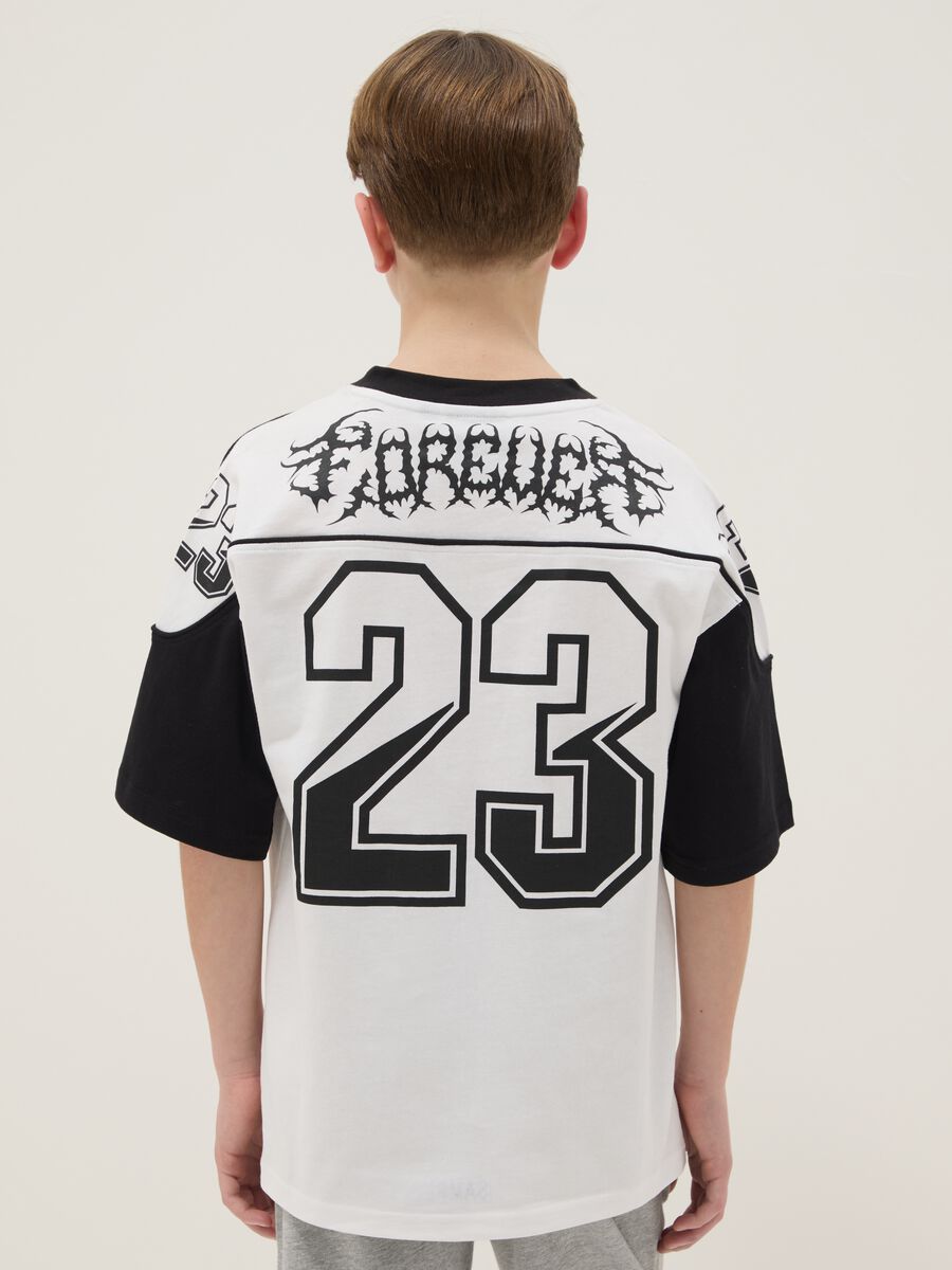 Multicolor pure cotton oversized children's T-shirt with prints_1