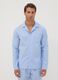 Light blue organic cotton pyjamas with collar_1