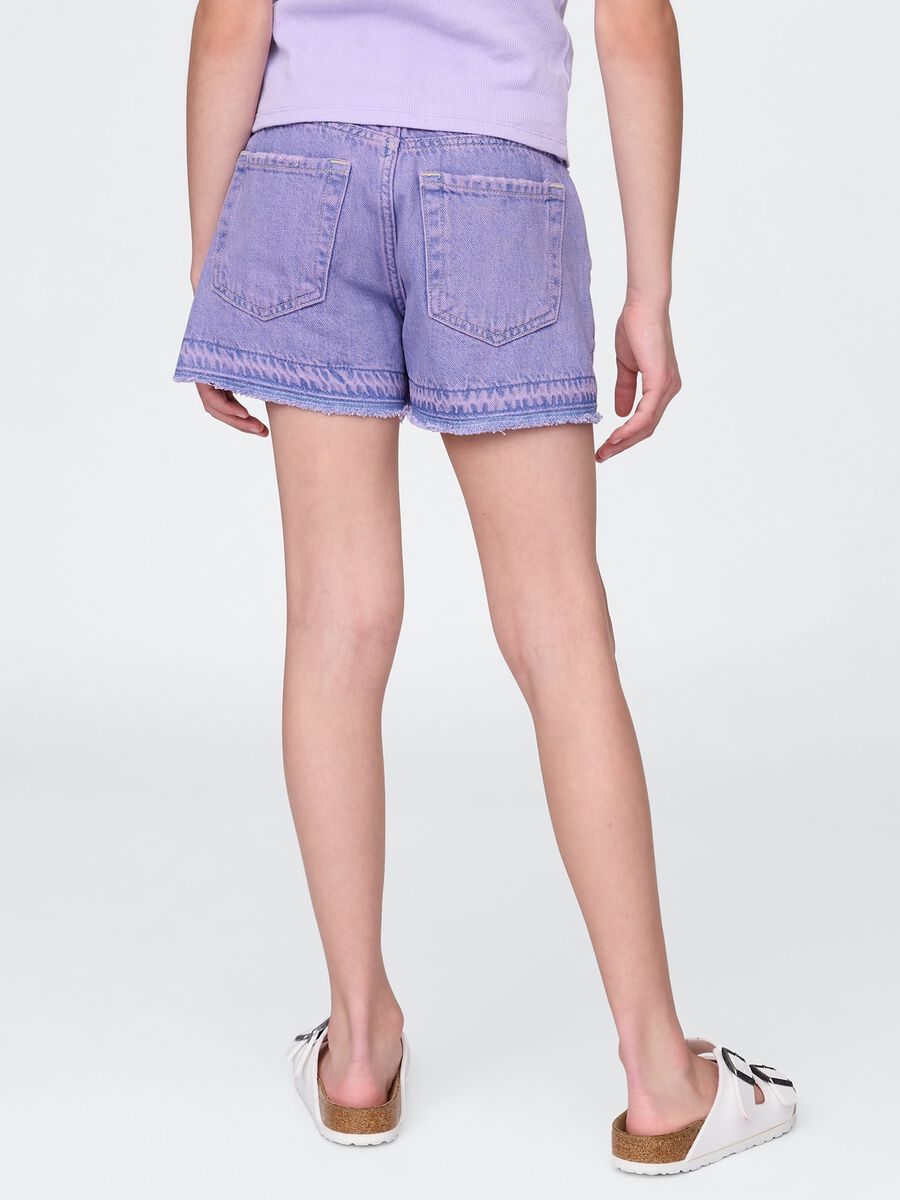 Purple Denim Shorts for Girls_2