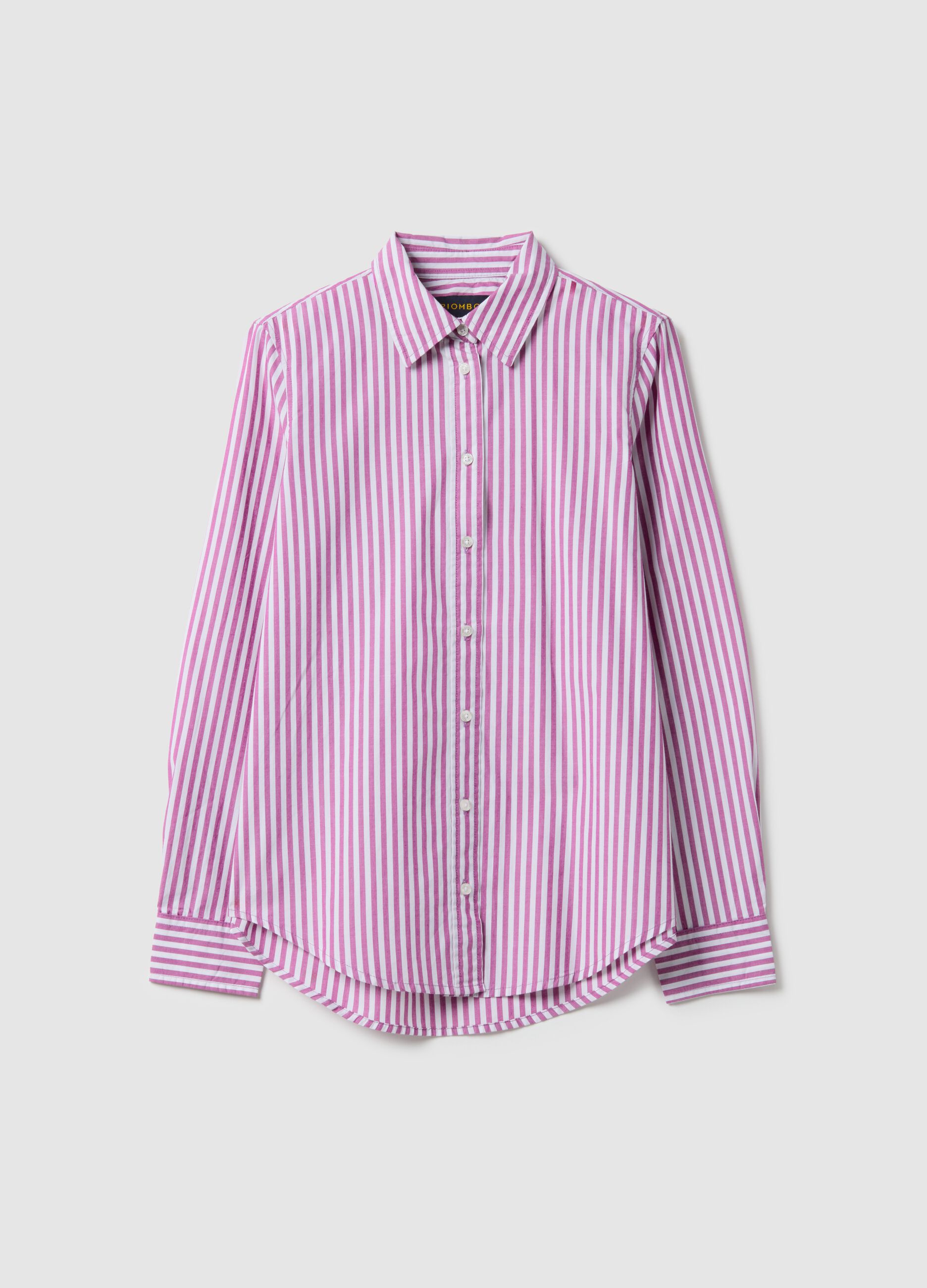 Pure cotton multicolour striped regular fit shirt