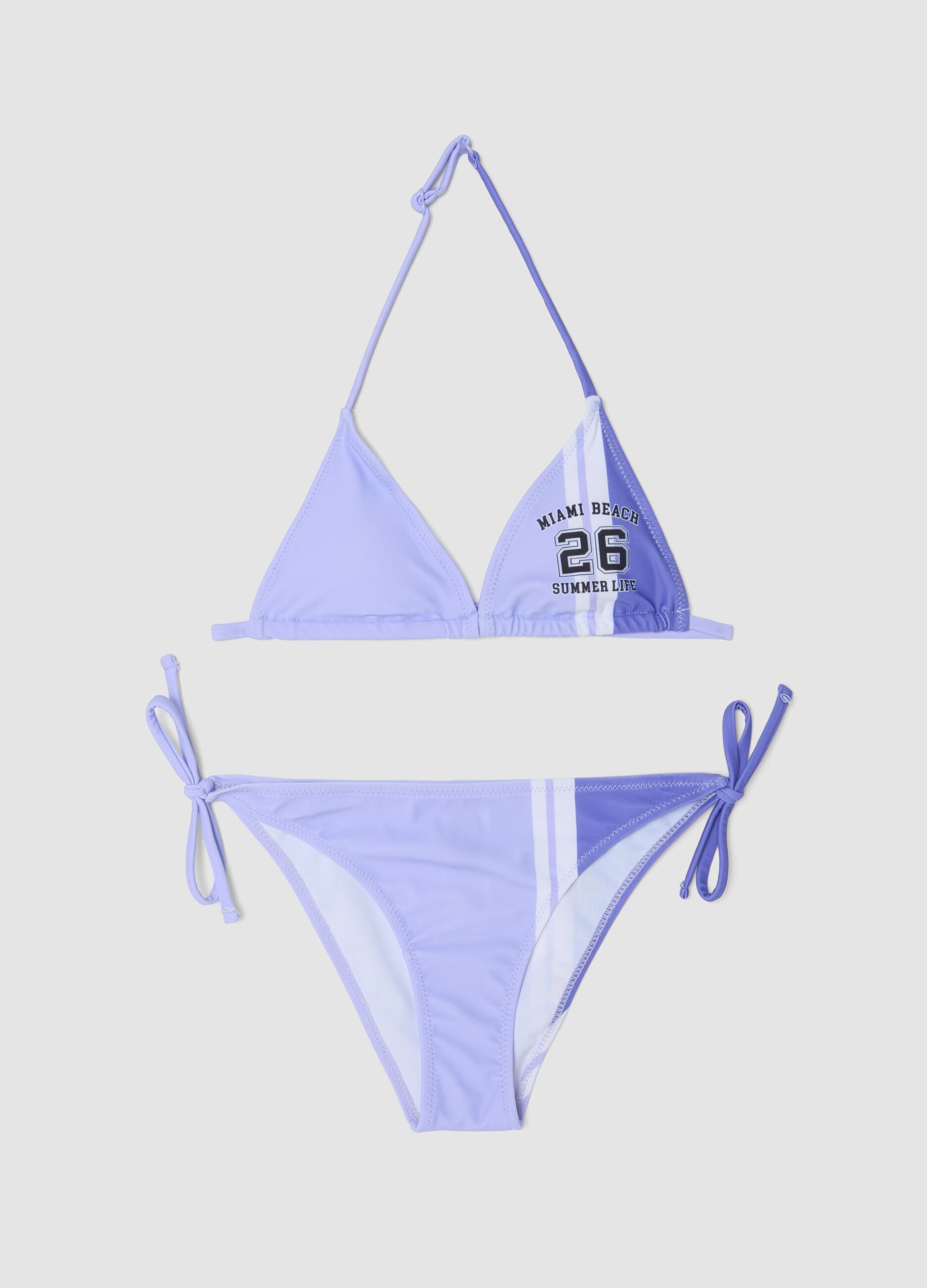 Purple stretch triangle bikini