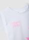White pure cotton girls' t-shirt regular fit with stars_2