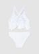 White stretch bikini with frill trim_1