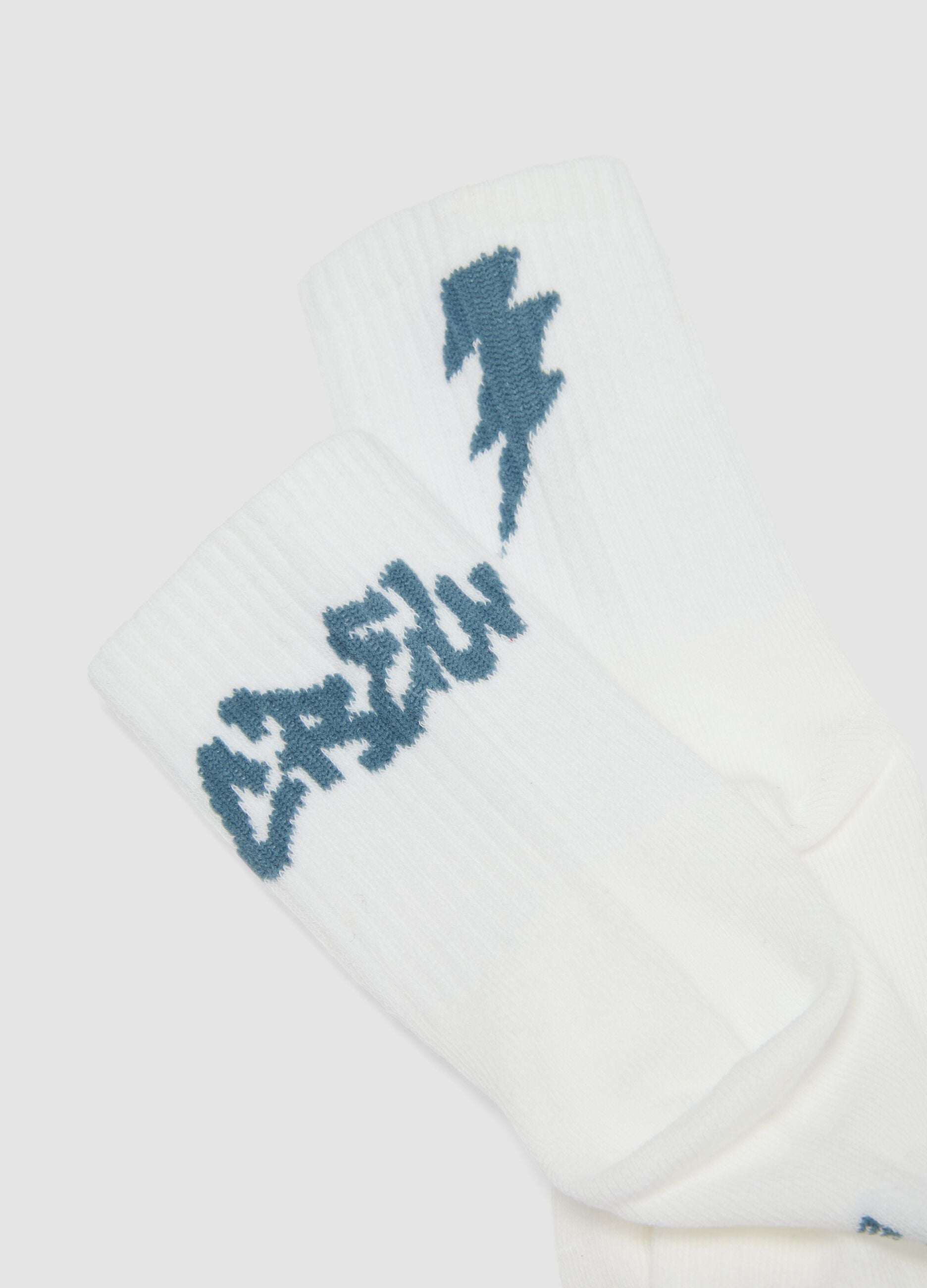 Three-pack of multicolour short socks in organic stretch cotton for boys