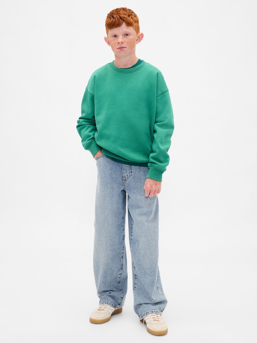 Green Cotton Crew Neck Sweatshirt_2
