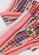 Pink pure cotton scarf with multicolour print_2