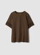 Brown pure cotton short-sleeve T-shirt_4