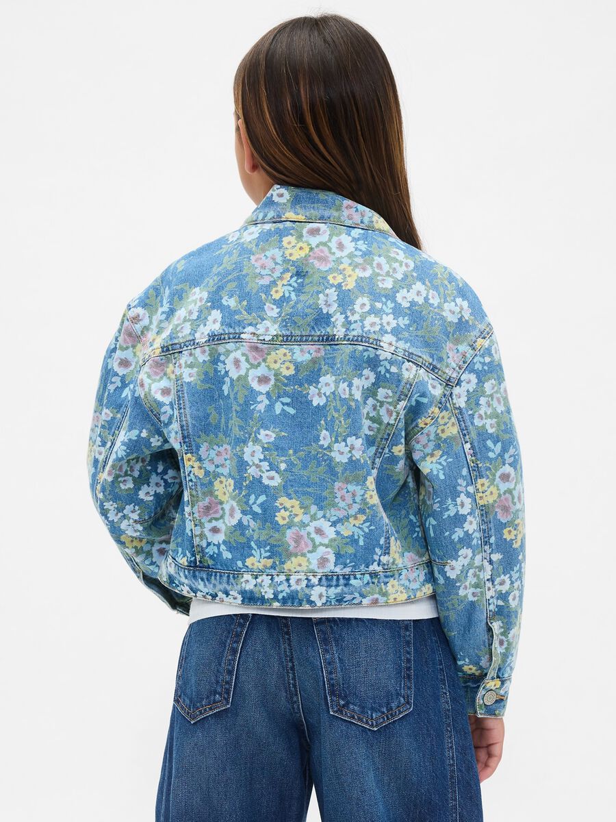 Multicolour Denim Jacket with Flowers_1