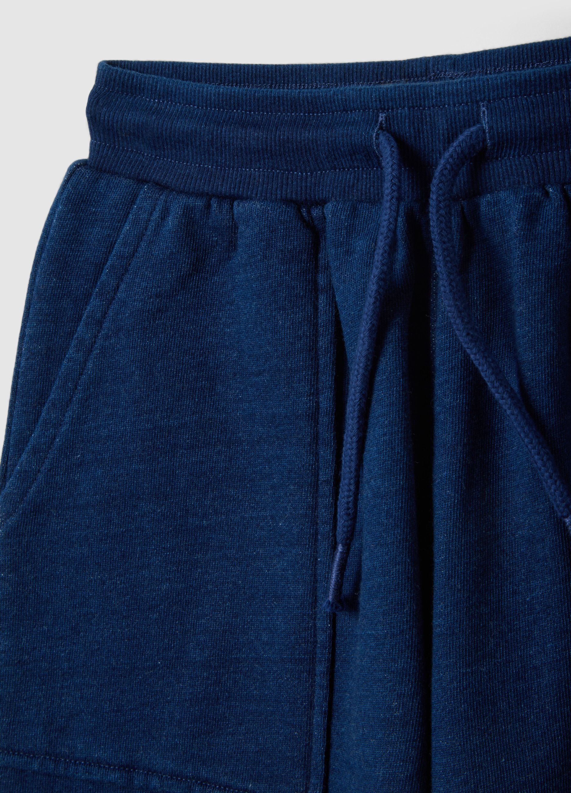 Children's blue cotton blend regular fit shorts