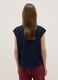 Sleeveless blouse in pure blue viscose, regular fit with V-neck_2