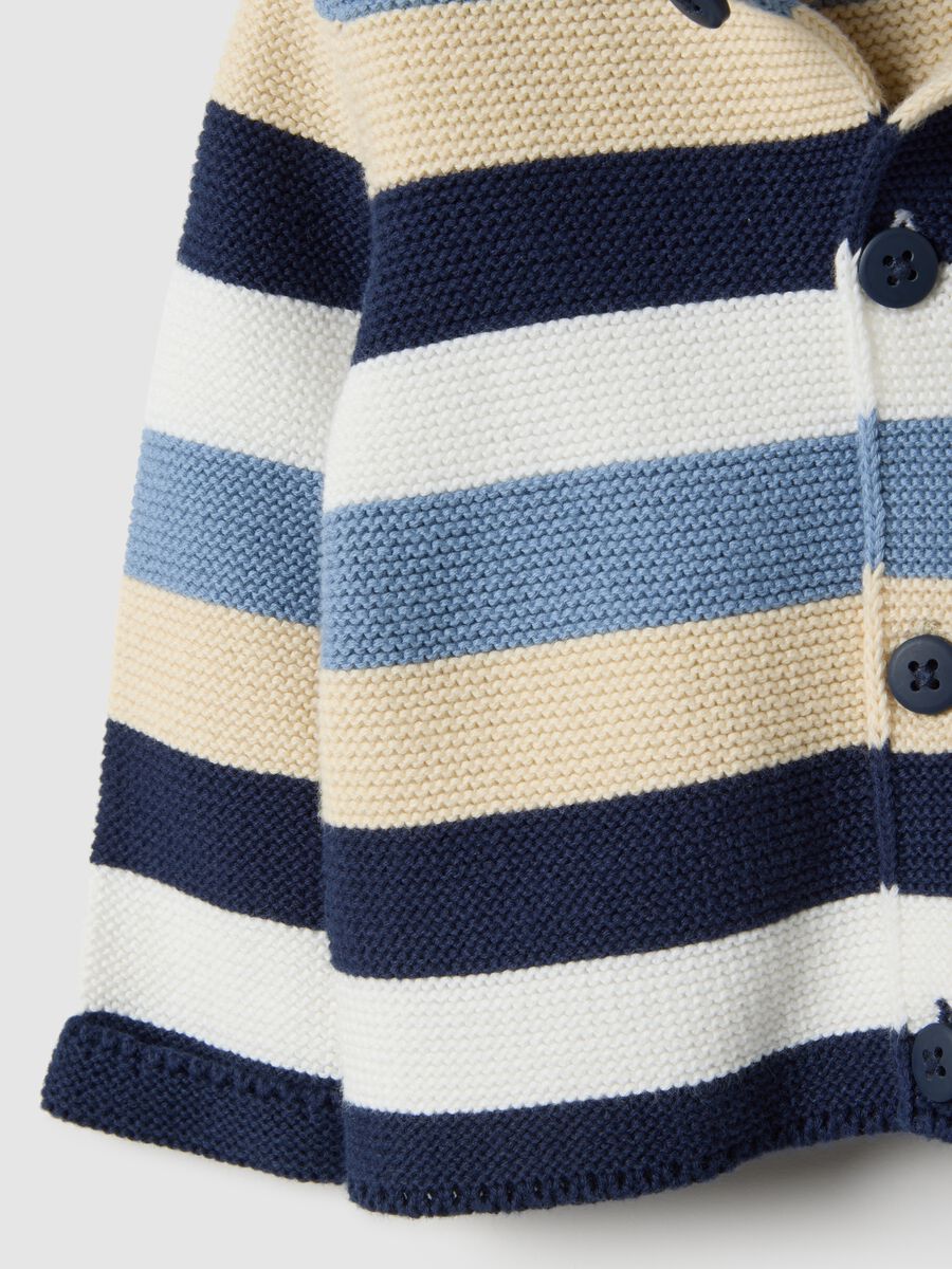 Baby's pure cotton cardigan with multicoloured stripes, regular fit_3