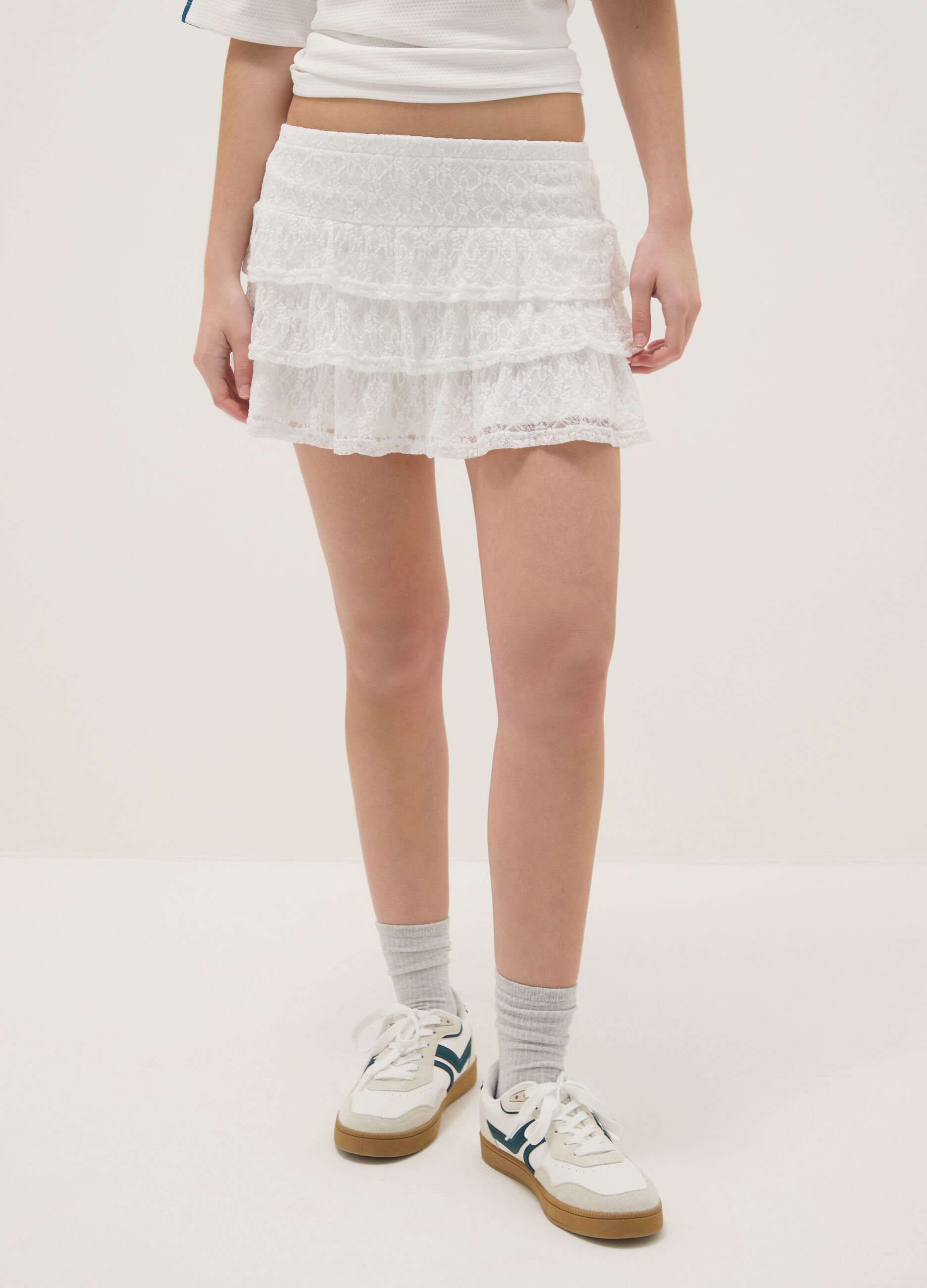 White lace skirt regular fit
