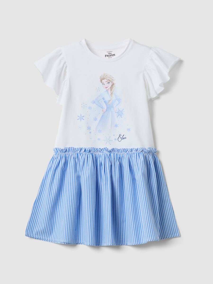 Girls&rsquo; multicolour stretch cotton dress with Frozen print_0