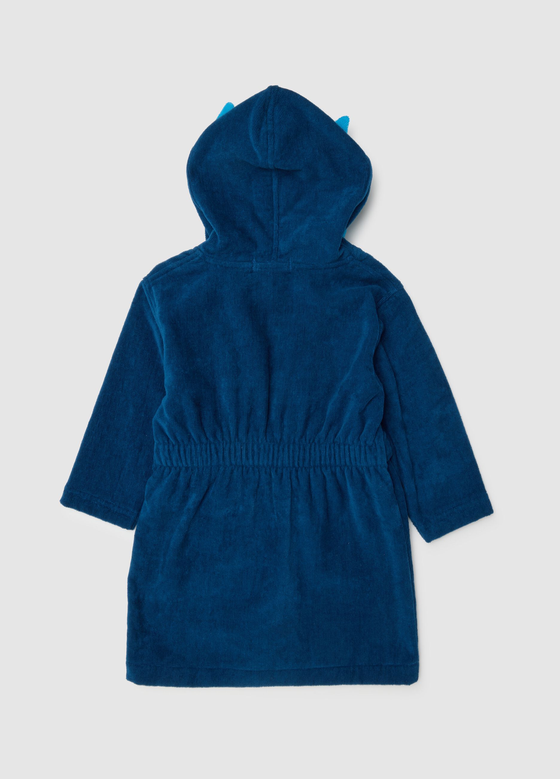 Baby Blue Pure Cotton Bathrobe with Superhero Motif