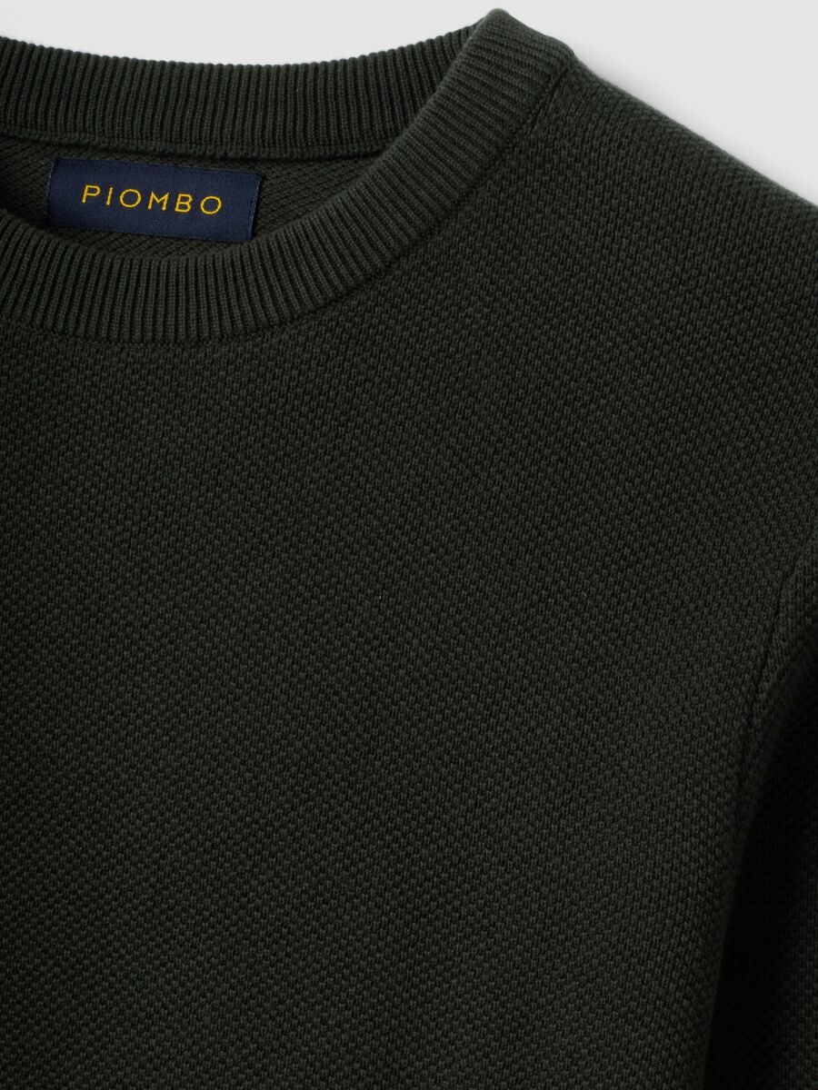 Maglia verde in puro cotone girocollo regular fit_5