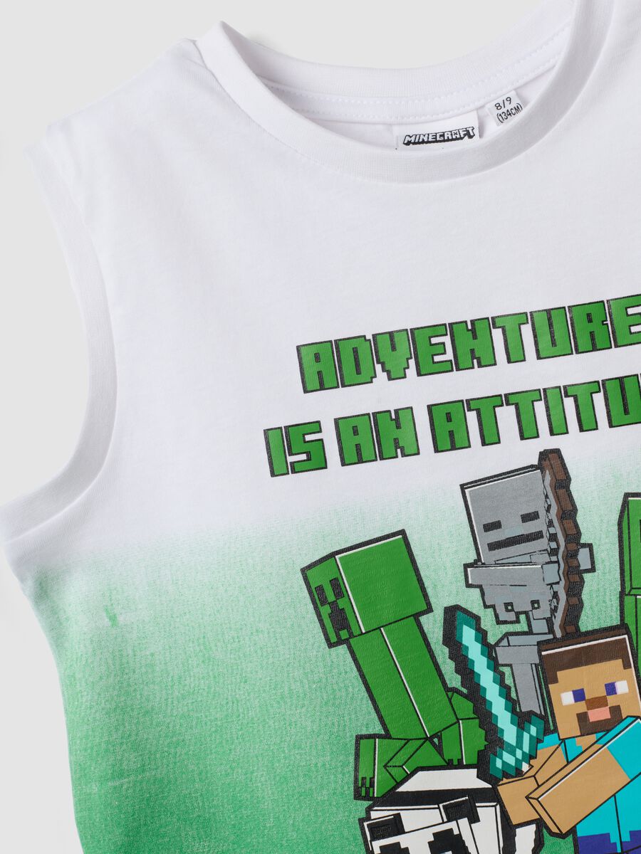 Green pure cotton vest top with print_2