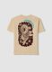 Beige pure cotton children's oversized fit T-shirt with dragon_4