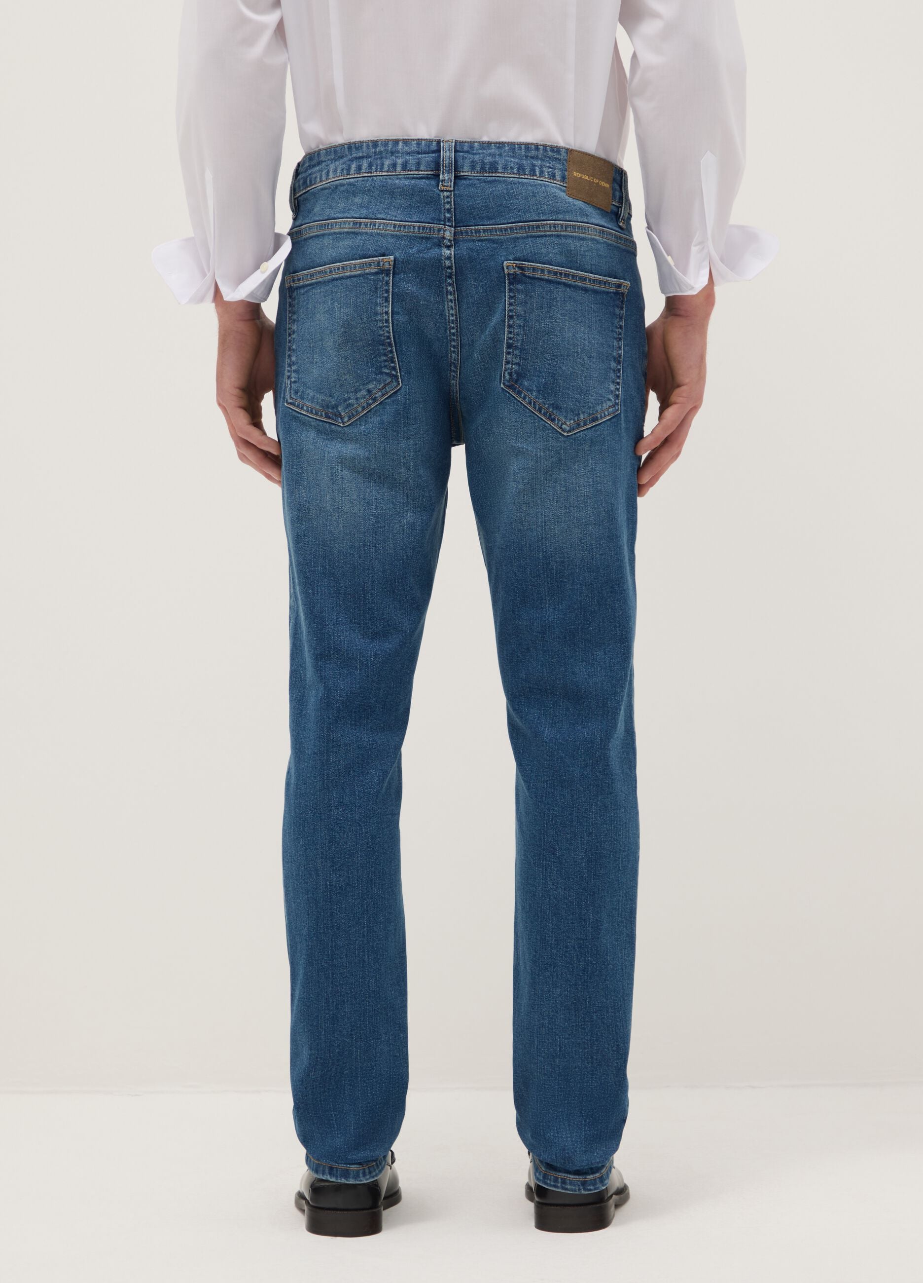 Blue stretchy skinny fit denim cotton jeans