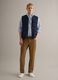 Blue regular fit gilet with zip and front pockets_1