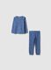 Blue cotton blend baby pyjamas regular fit with dinosaurs_0