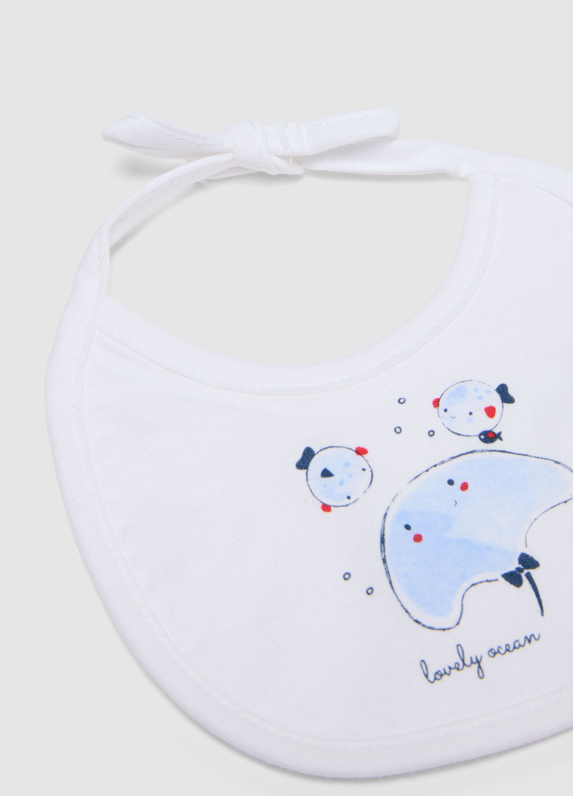 Twin pack of multicolour pure cotton baby bibs with embroidery