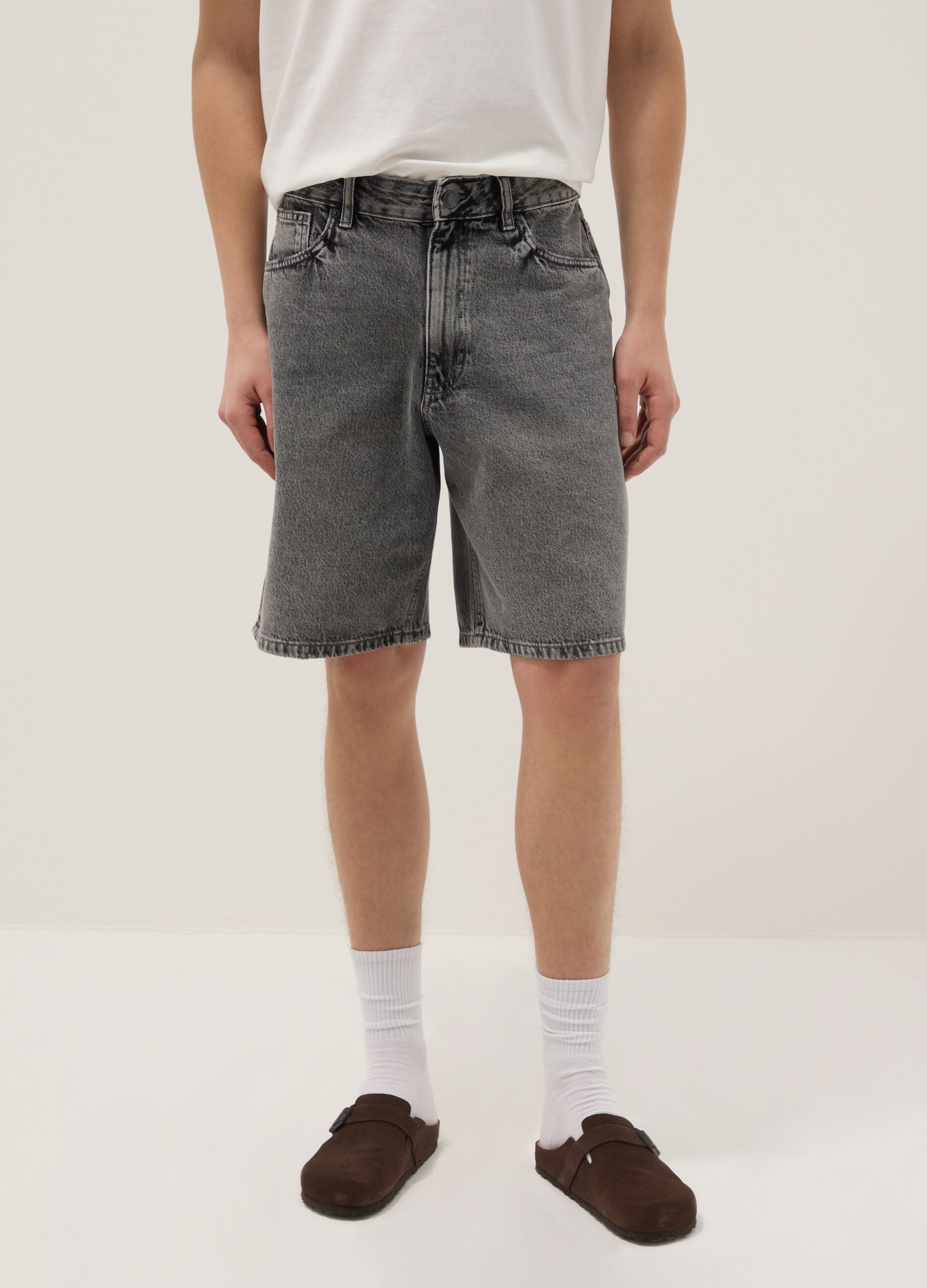 Blue skater fit pure cotton denim shorts