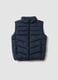 Blue padded gilet with zip and high neck for boys_0