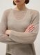 Beige viscose blend sweater regular fit with knit texture_3
