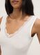 White regular fit vest with lace_3