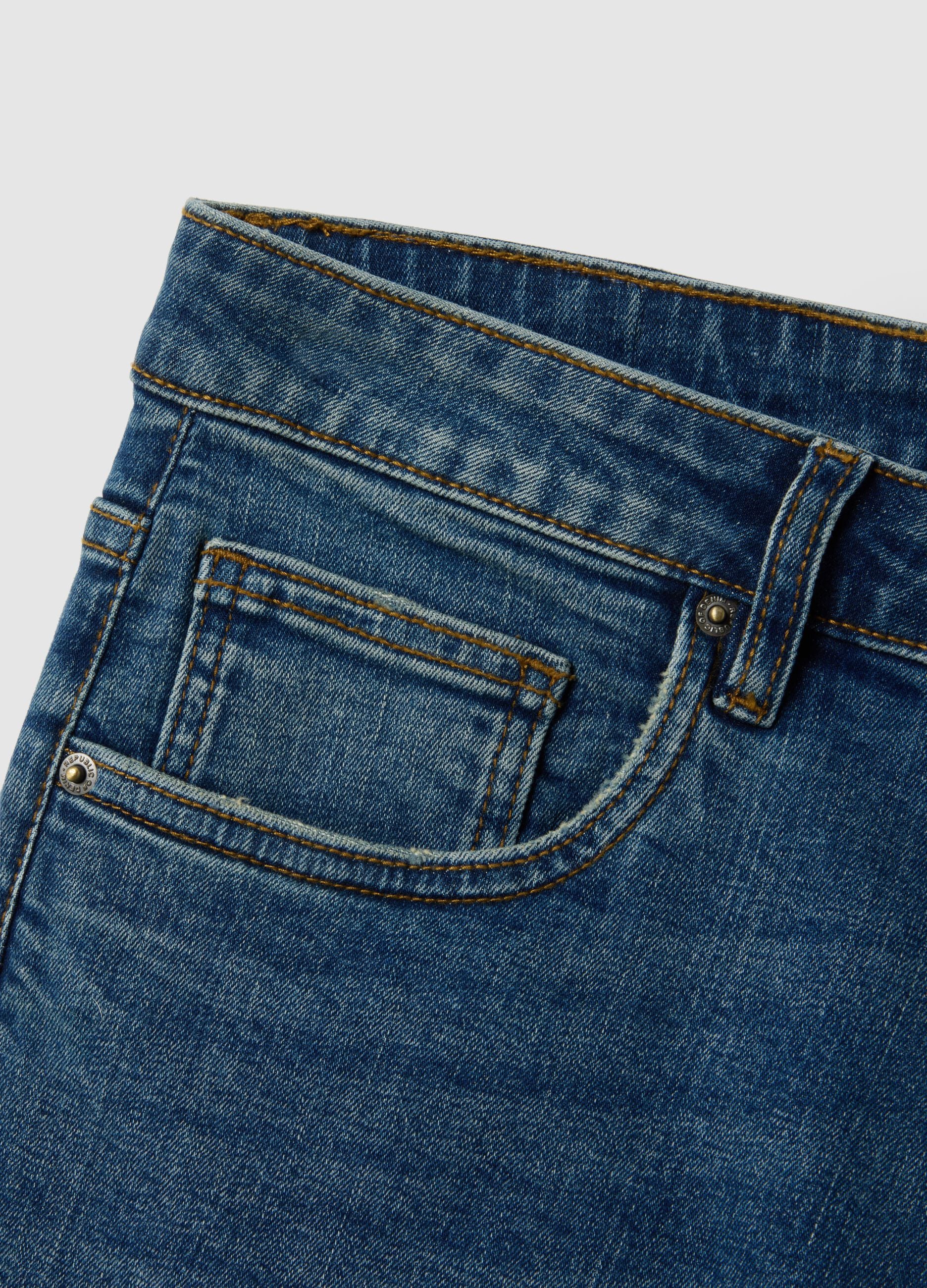 Skinny fit blue stretch cotton jeans