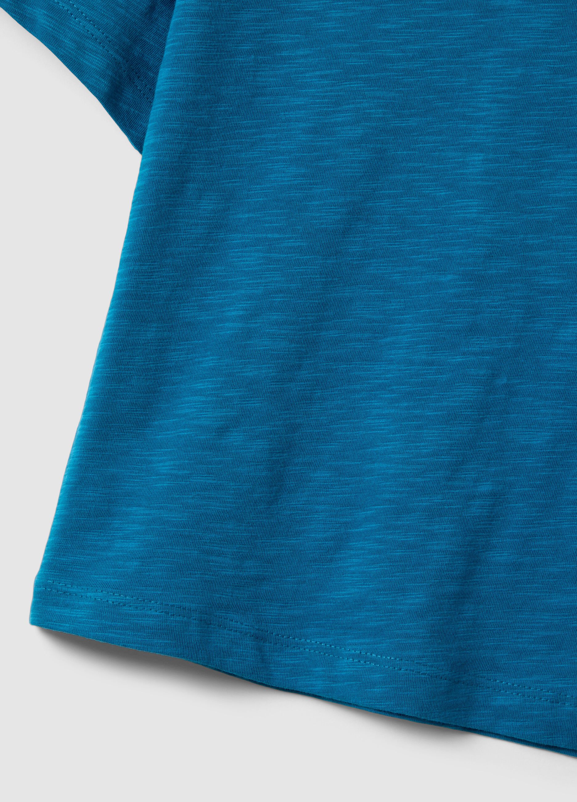 Oversized fit blue crew neck cotton t-shirt for kids