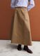 Brown midi skirt in pure cotton_1
