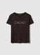 Regular fit pure cotton brown T-shirt with text_4