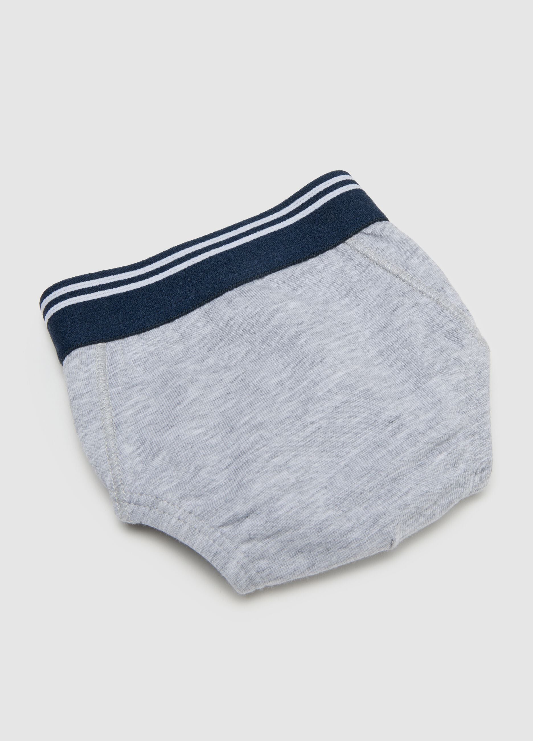 Boys' Grey Stretch Cotton Regular Fit Briefs