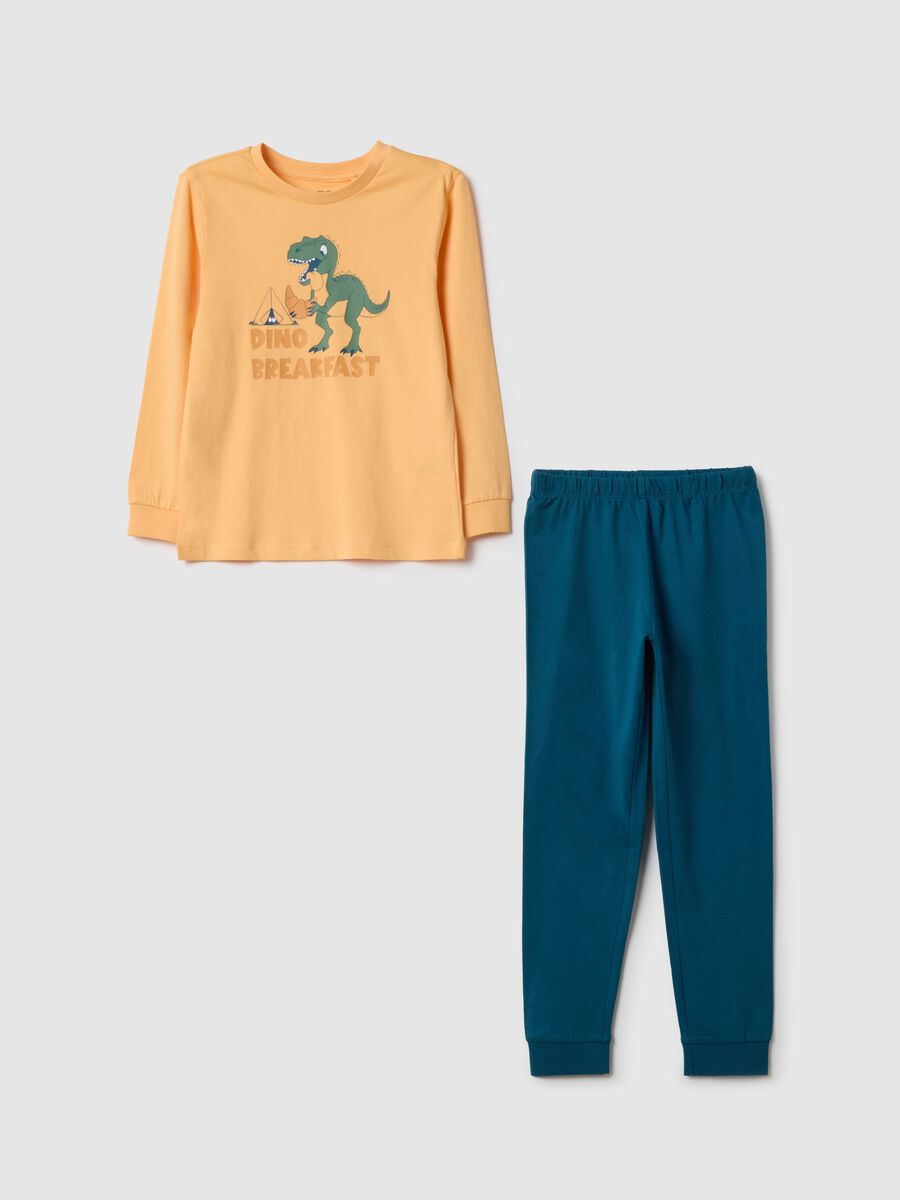 Children's multicoloured pure cotton pyjamas, regular fit with print_0