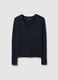 Blue pure cotton regular fit pullover with cable knit_4